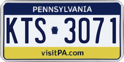 PA license plate KTS3071