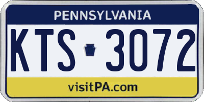 PA license plate KTS3072