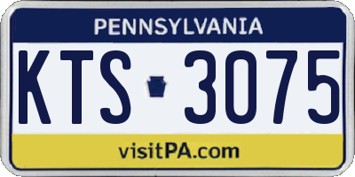 PA license plate KTS3075