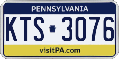 PA license plate KTS3076