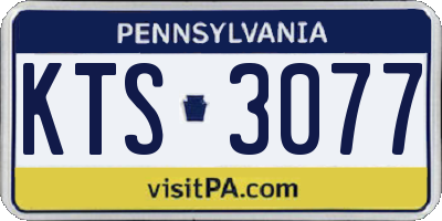 PA license plate KTS3077