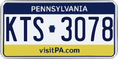 PA license plate KTS3078