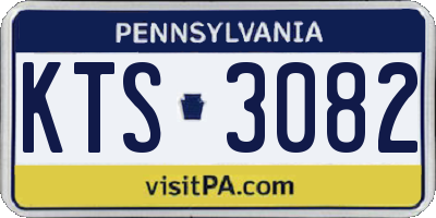 PA license plate KTS3082