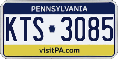 PA license plate KTS3085