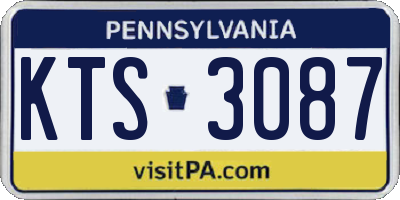 PA license plate KTS3087