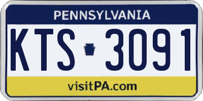 PA license plate KTS3091