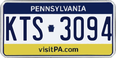 PA license plate KTS3094