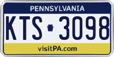 PA license plate KTS3098