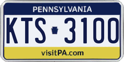 PA license plate KTS3100