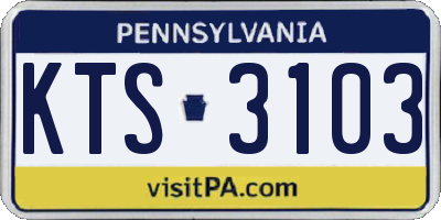 PA license plate KTS3103