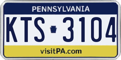PA license plate KTS3104