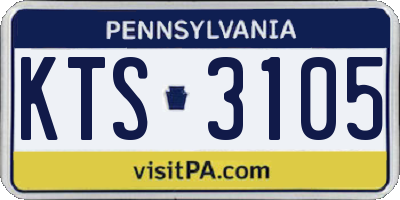 PA license plate KTS3105