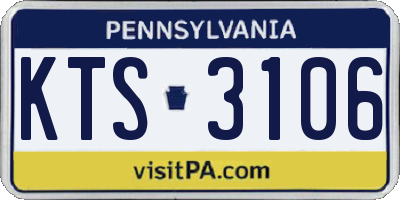 PA license plate KTS3106