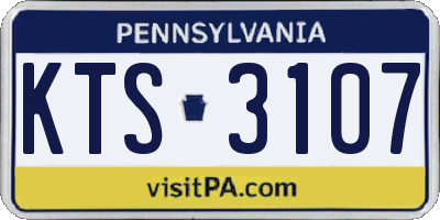 PA license plate KTS3107