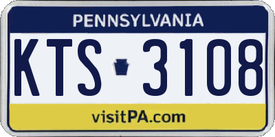 PA license plate KTS3108