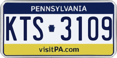 PA license plate KTS3109