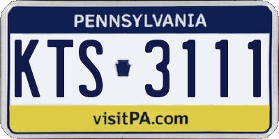 PA license plate KTS3111