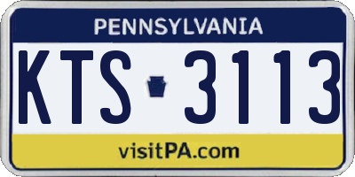 PA license plate KTS3113
