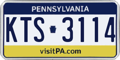 PA license plate KTS3114