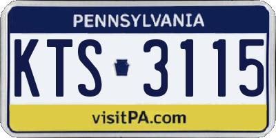 PA license plate KTS3115