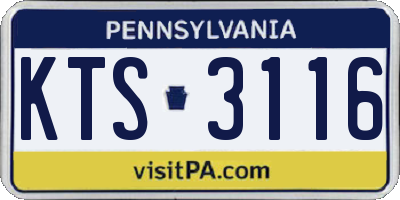 PA license plate KTS3116