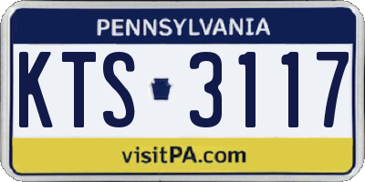 PA license plate KTS3117
