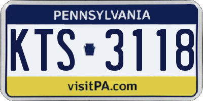 PA license plate KTS3118