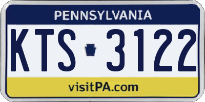 PA license plate KTS3122