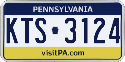 PA license plate KTS3124