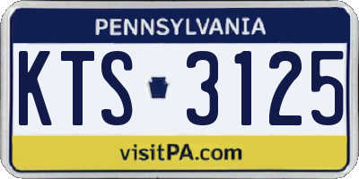 PA license plate KTS3125