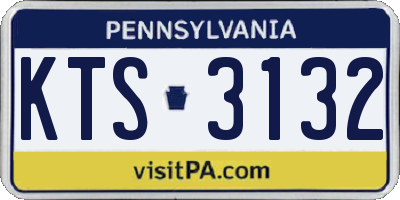 PA license plate KTS3132