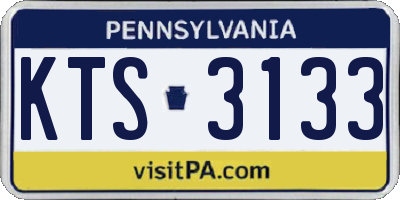 PA license plate KTS3133