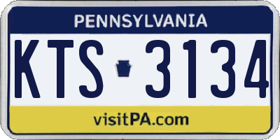 PA license plate KTS3134