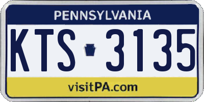 PA license plate KTS3135