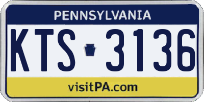 PA license plate KTS3136