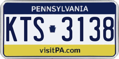 PA license plate KTS3138