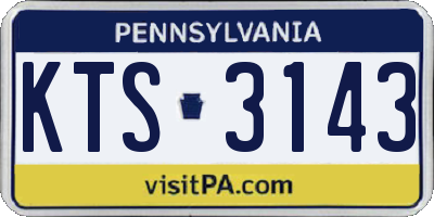 PA license plate KTS3143