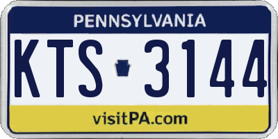 PA license plate KTS3144