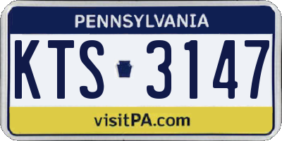 PA license plate KTS3147