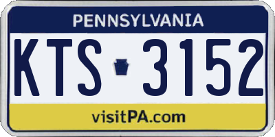 PA license plate KTS3152