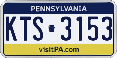 PA license plate KTS3153