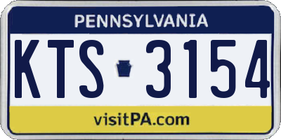PA license plate KTS3154