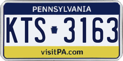 PA license plate KTS3163