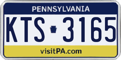 PA license plate KTS3165