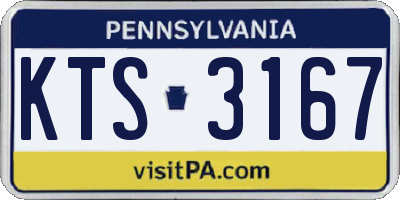 PA license plate KTS3167