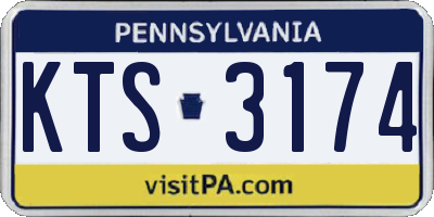 PA license plate KTS3174