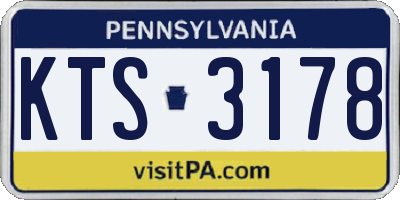 PA license plate KTS3178