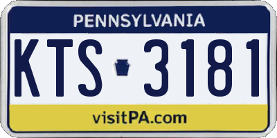 PA license plate KTS3181