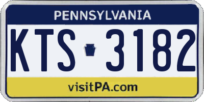 PA license plate KTS3182