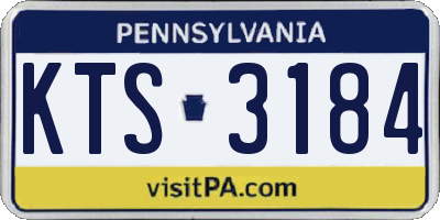 PA license plate KTS3184